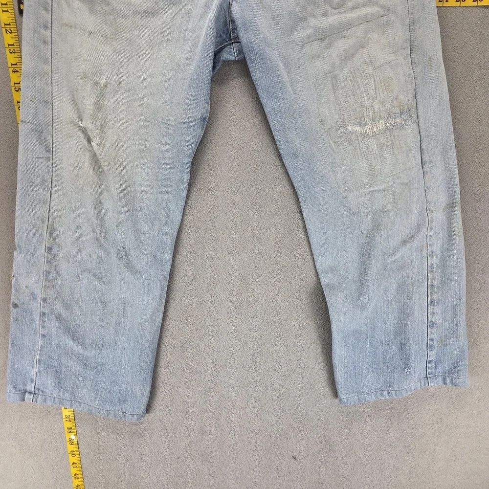 VTG Levis Engineered Jeans Mens Blue‎ Japan Twisted Altered Hem Flap Fits 30x26